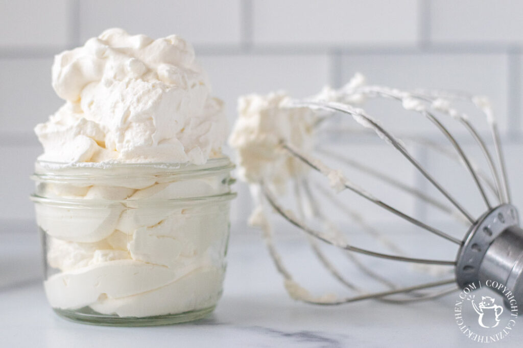 Homemade Whipped Cream and whisk 
