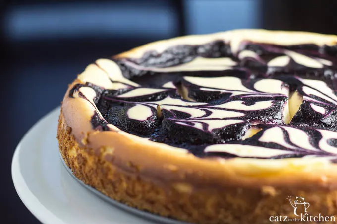 Blueberry Swirl Cheesecake | Catz in the Kitchen | catzinthekitchen.com #cheesecake