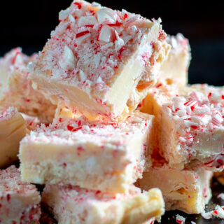 It's festive, fun, and easy! This simple recipe for yummy white chocolate peppermint fudge is a great choice for Christmas desserts or even cookie tins!