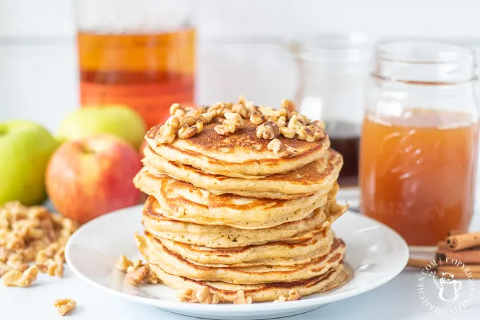 Stack of apple cider pancakes 