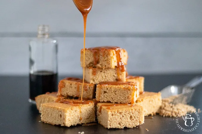 butterscotch brownies with caramel drizzle