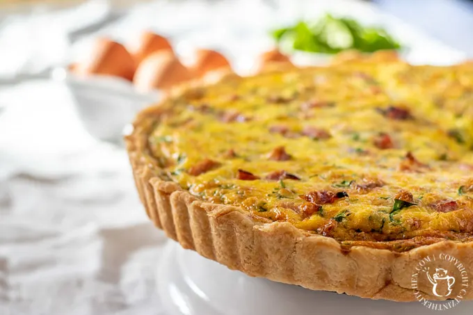 Ham and Cheese Quiche with Fresh Spinach - Catz in the Kitchen