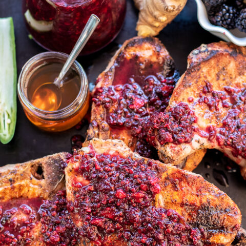 Pork Chops with Blackberry Sauce