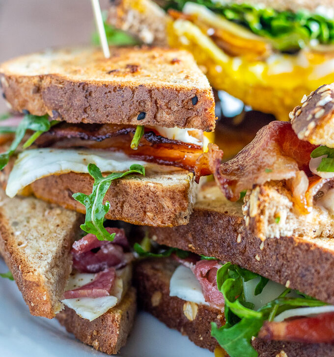Craving a fried egg sandwich with a bigger flavor profile? Let this bacon, balsamic, and arugula fried egg sandwich come to your rescue!