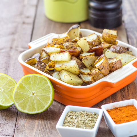 This easy, zesty little recipe for Mexican Roasted Potatoes is a handy side dish for almost any Latin-style meal - try it with tacos, burritos, and more!