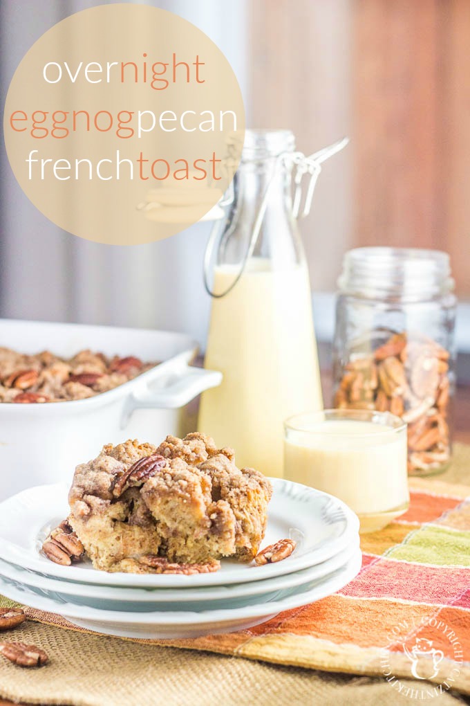 Overnight Eggnog Pecan French Toast | Catz in the Kitchen | catzinthekitchen.com | #breakfast #brunch #pecan #eggnog