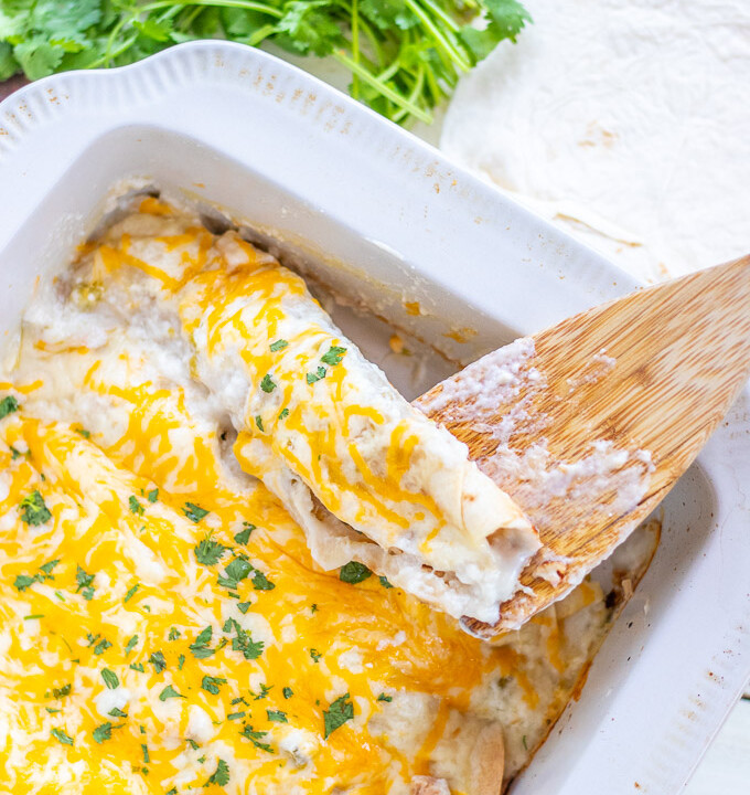 For us, these easy Chicken Enchiladas are classic, one of few recipes we still make from our first year of marriage...you’ll be hooked, too!