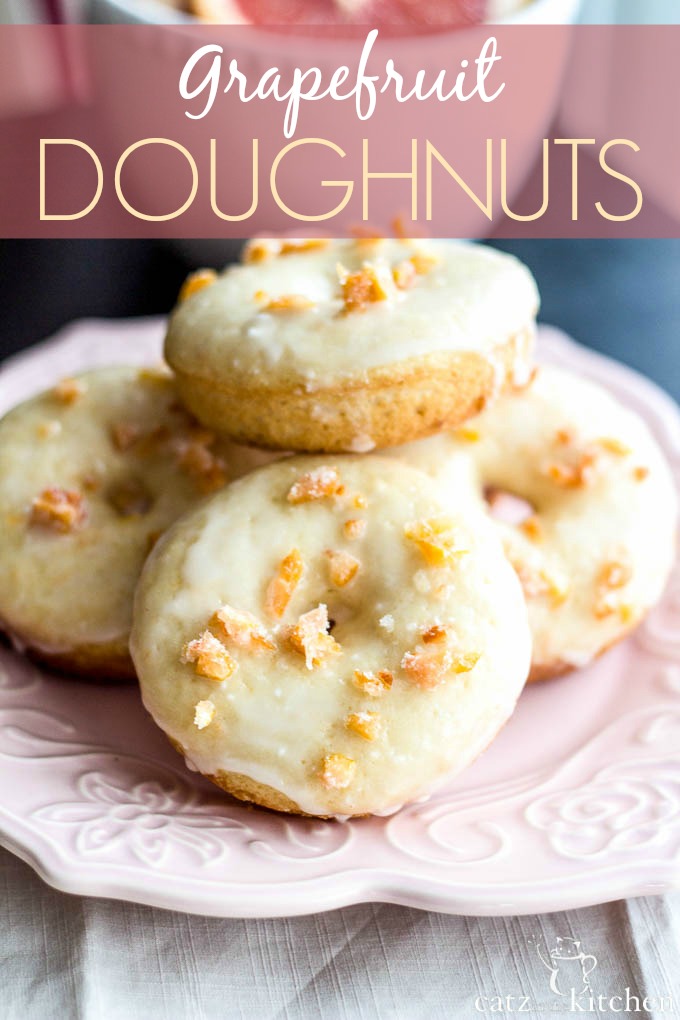 Grapefruit Doughnuts | Catz in the Kitchen | catzinthekitchen.com #doughnuts