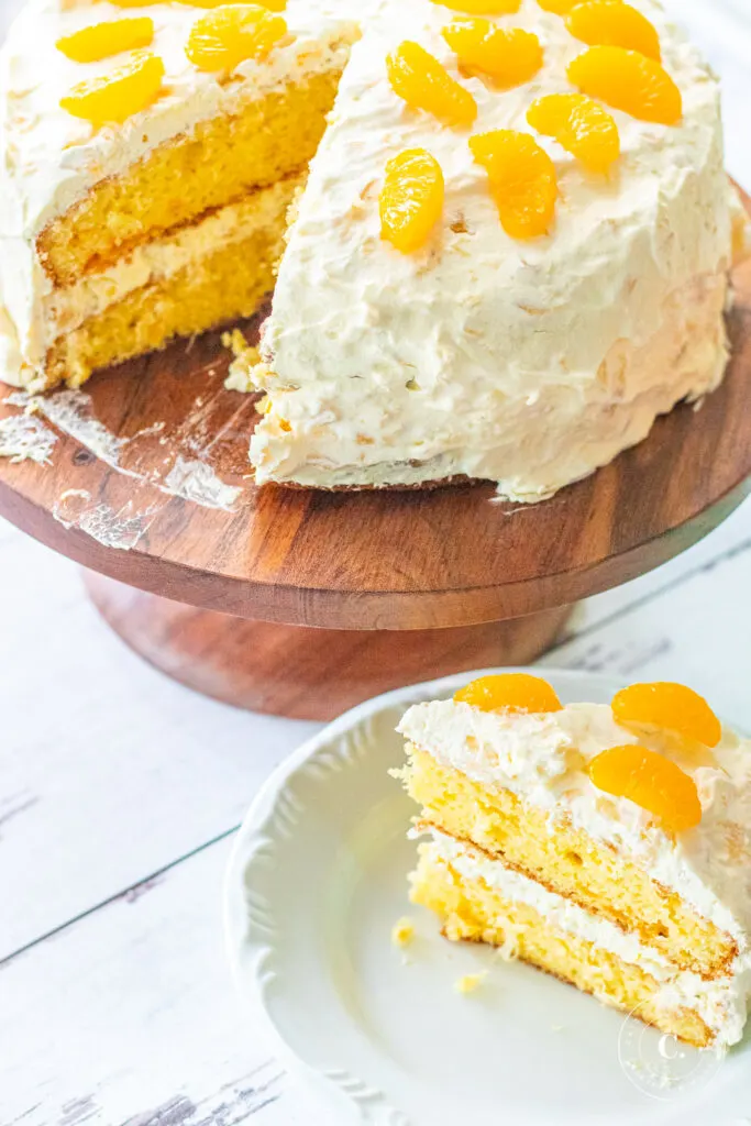 Mandarin Orange Cake slice 