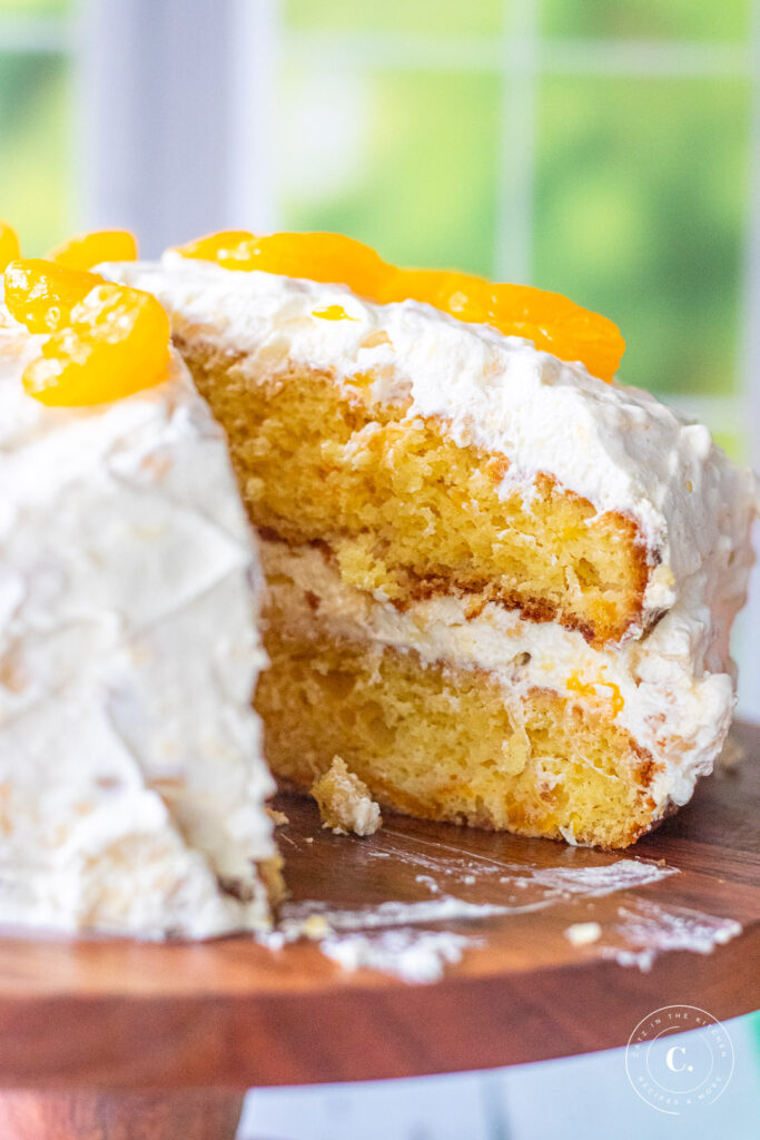 Mandarin Orange Cake close up 