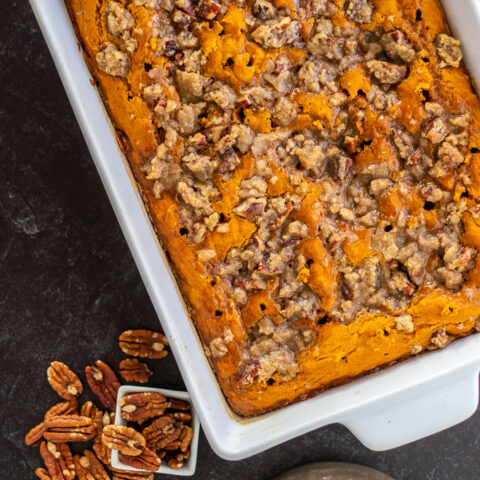 Pumpkin Spice Coffee Cake with Brown Sugar Glaze