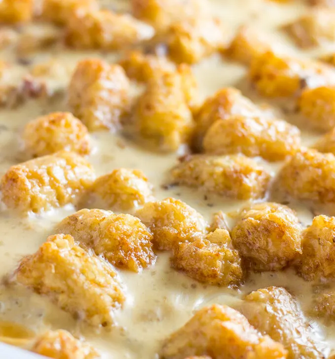 A classic comfort food that is creamy, crispy, and easy – this tater tot casserole will help you get dinner on the table in no time.