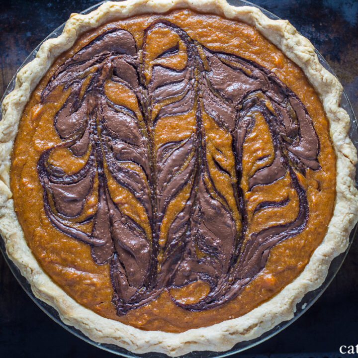 Nutella Swirled Sweet Potato Pie