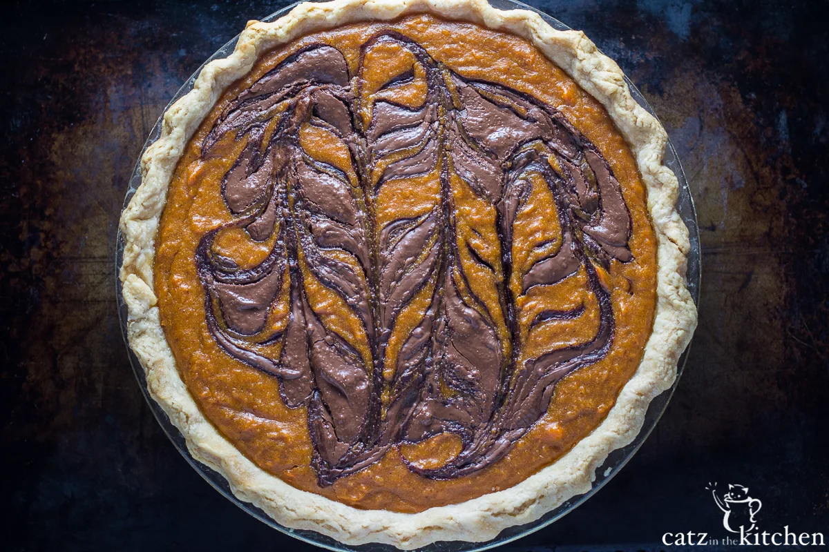 Nutella Swirled Sweet Potato Pie