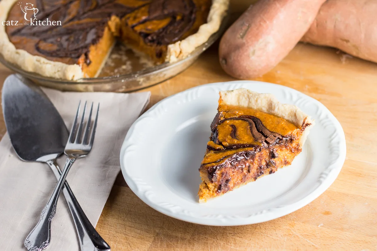 Nutella Swirled Sweet Potato Pie