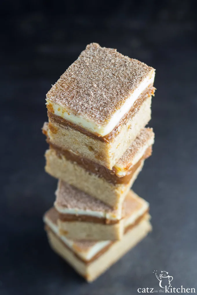 Caramel Snickerdoodle Bars | Catz in the Kitchen | catzinthekitchen.com #snickerdoodle