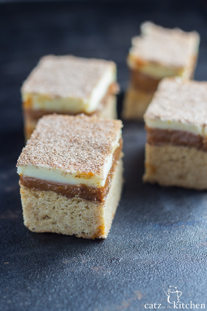Caramel Snickerdoodle Bars | Catz in the Kitchen | catzinthekitchen.com #snickerdoodle
