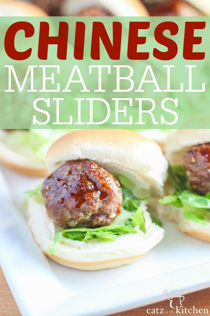 Chinese Meatball Sliders | Catz in the Kitchen | catzinthekitchen.com #sliders
