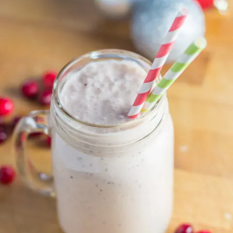 Cranberry Egg Nog Smoothies