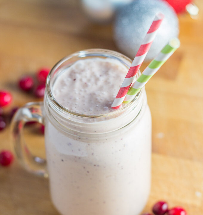 Cranberry Egg Nog Smoothies