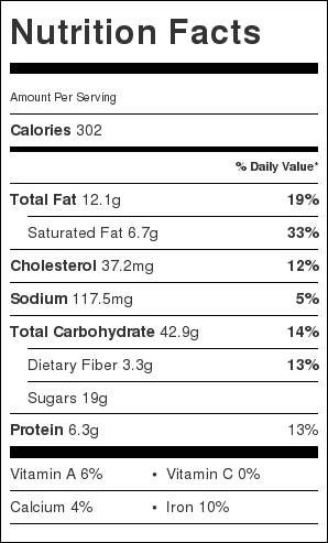 Oatmeal Chocolate Chip Cookies Nutrition Information