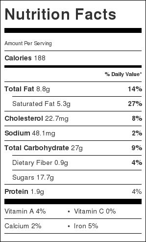 Chai Latte Bars Nutrition Facts
