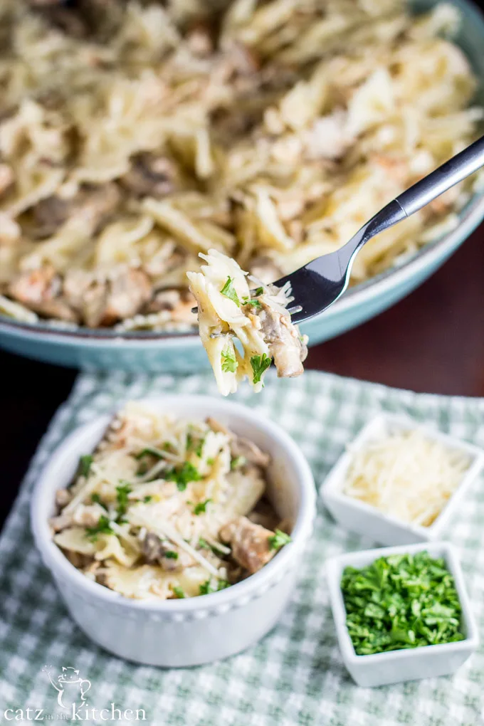 Chicken Farfalle Pasta | Catz in the Kitchen | catzinthekitchen.com #pasta