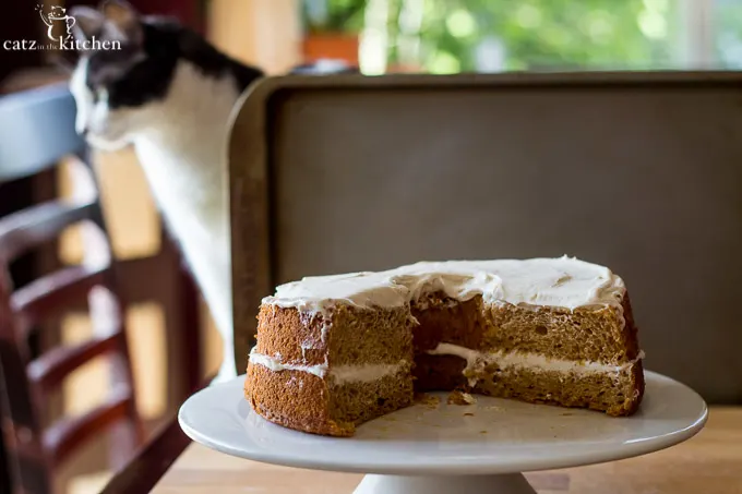 Pumpkin Angel Food Cake with Harvest Frosting