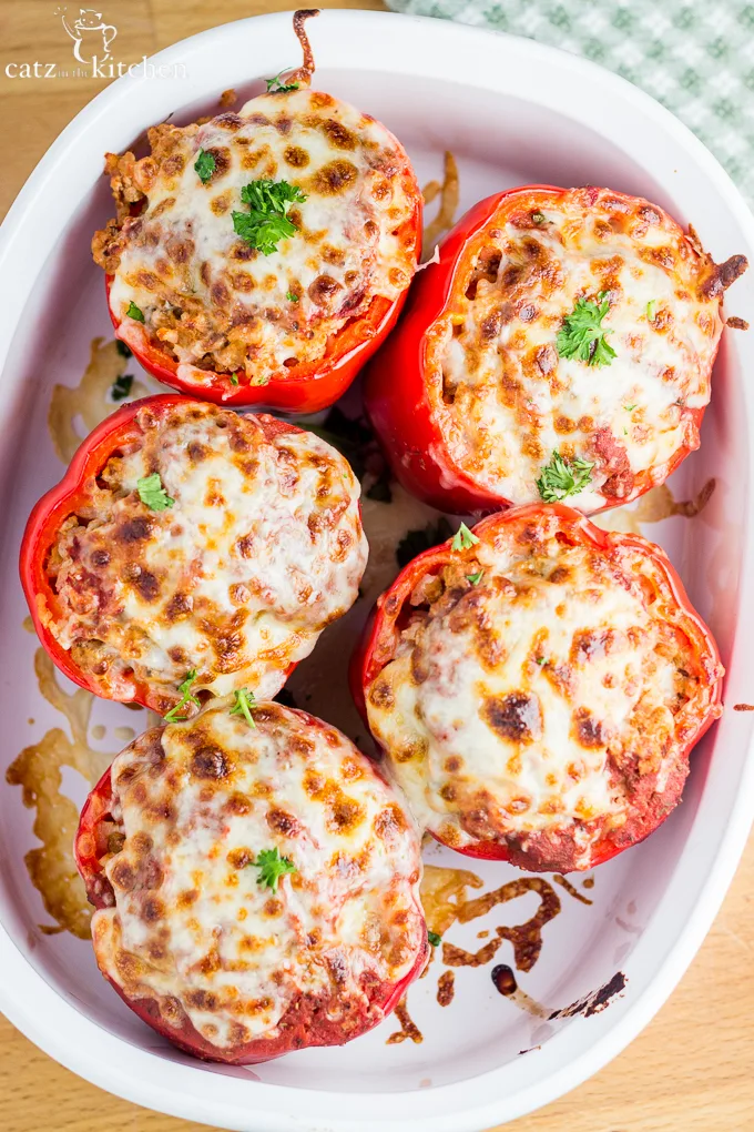 Stuffed Peppers | Catz in the Kitchen | catzinthekitchen.com #peppers