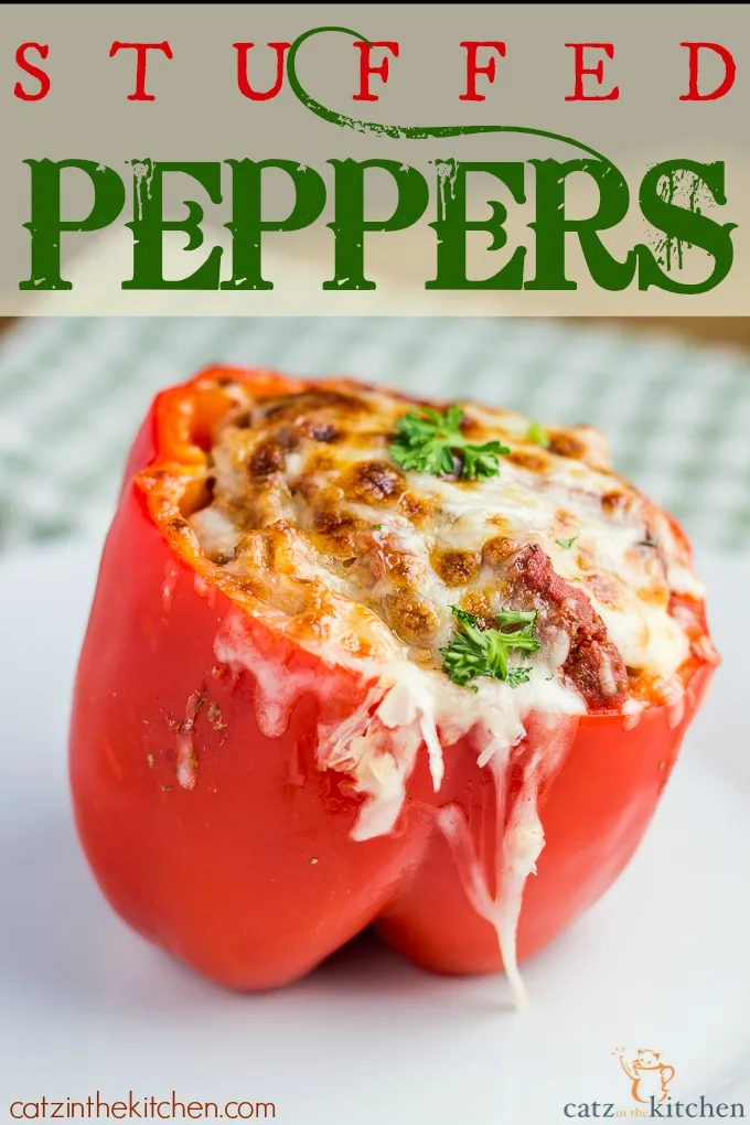 Stuffed Peppers | Catz in the Kitchen | catzinthekitchen.com #peppers