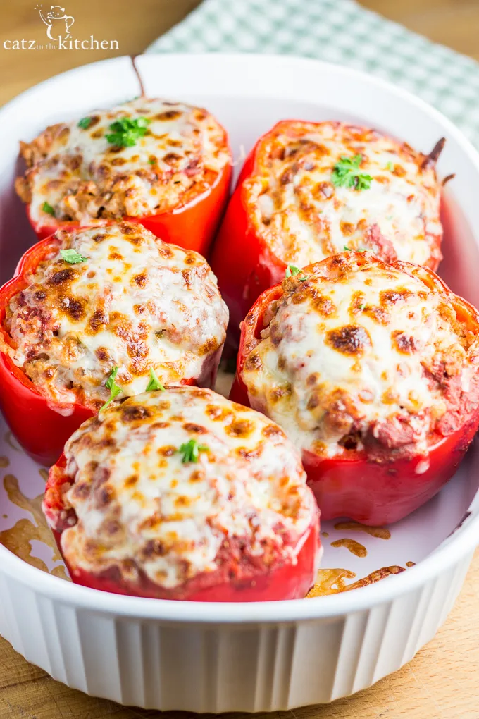 Stuffed Peppers | Catz in the Kitchen | catzinthekitchen.com #peppers