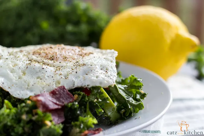 Kale Breakfast Salad | Catz in the Kitchen | catzinthekitchen.com #Kale