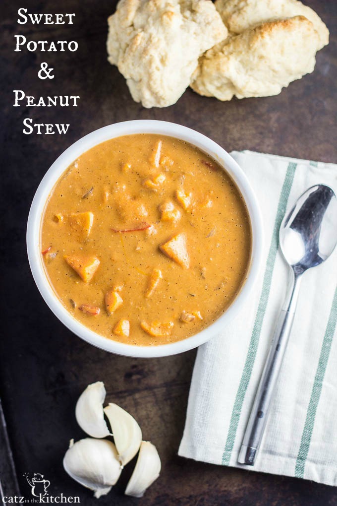 Sweet Potato & Peanut Stew | Catz in the Kitchen | catzinthekitchen.com #stew