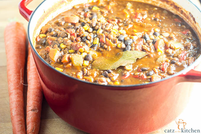 Black Bean & Lentil Chili | Catz in the Kitchen | catzinthekitchen.com #chili