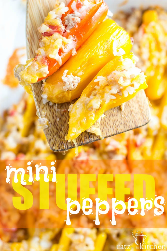 Mini Stuffed Peppers | Catz in the Kitchen | catzinthekitchen.com #peppers