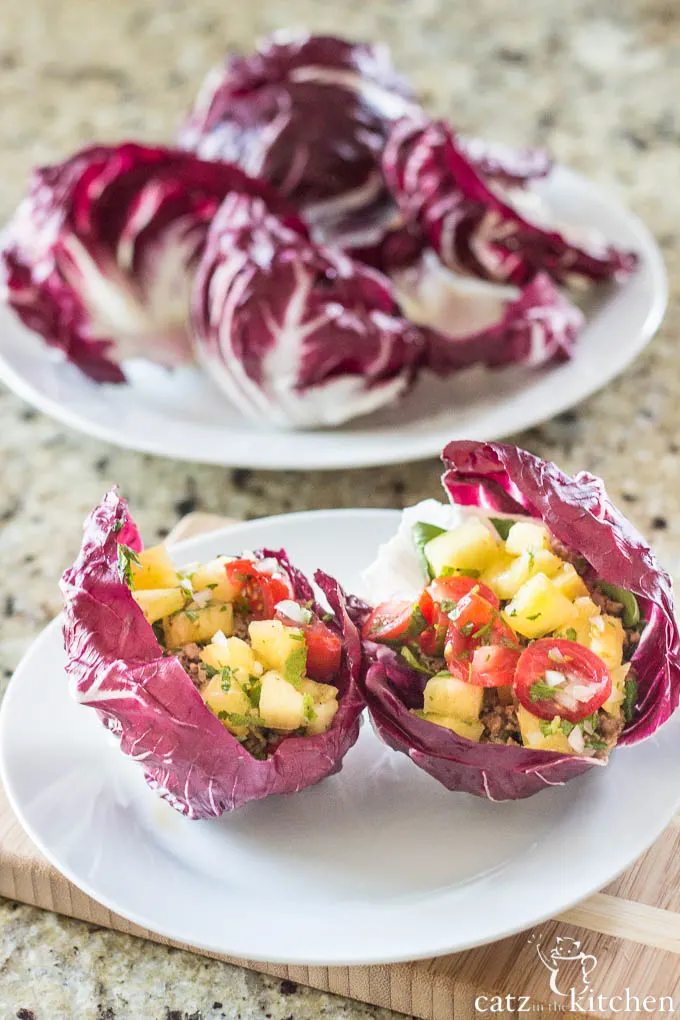 Hawaiian Radicchio Wraps | Catz in the Kitchen | catzinthekitchen.com #wraps