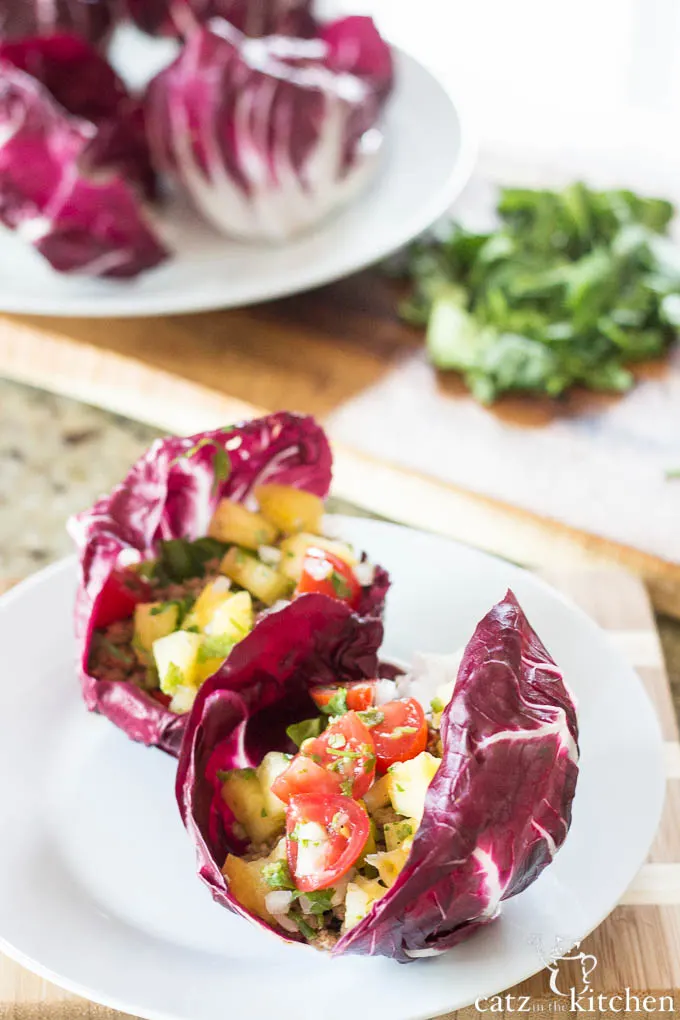 Hawaiian Radicchio Wraps | Catz in the Kitchen | catzinthekitchen.com #wraps