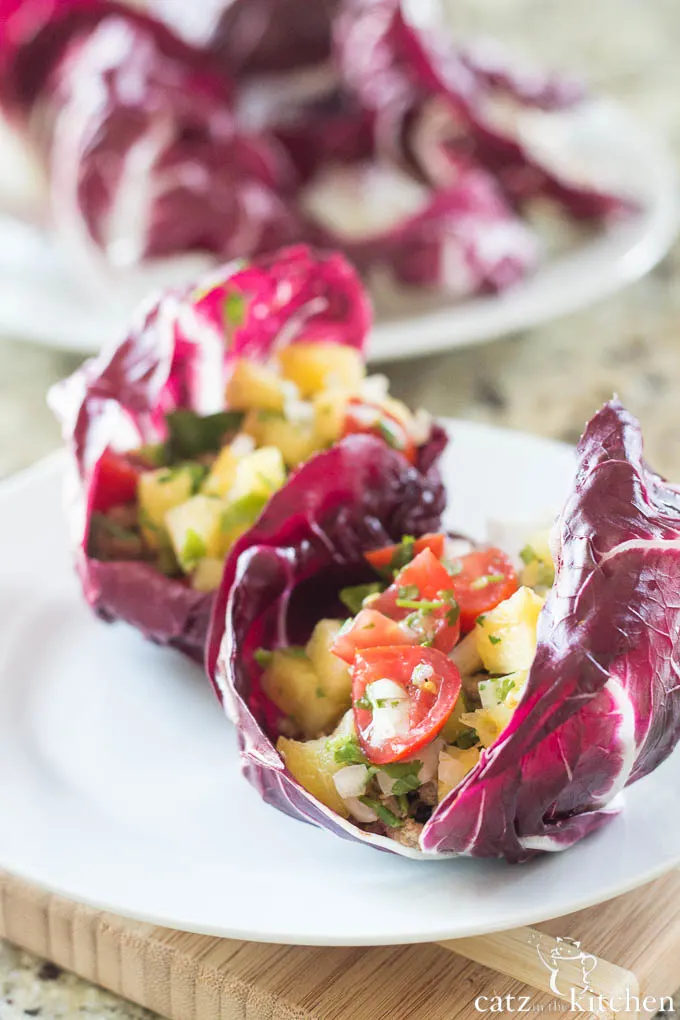 Hawaiian Radicchio Wraps | Catz in the Kitchen | catzinthekitchen.com #wraps