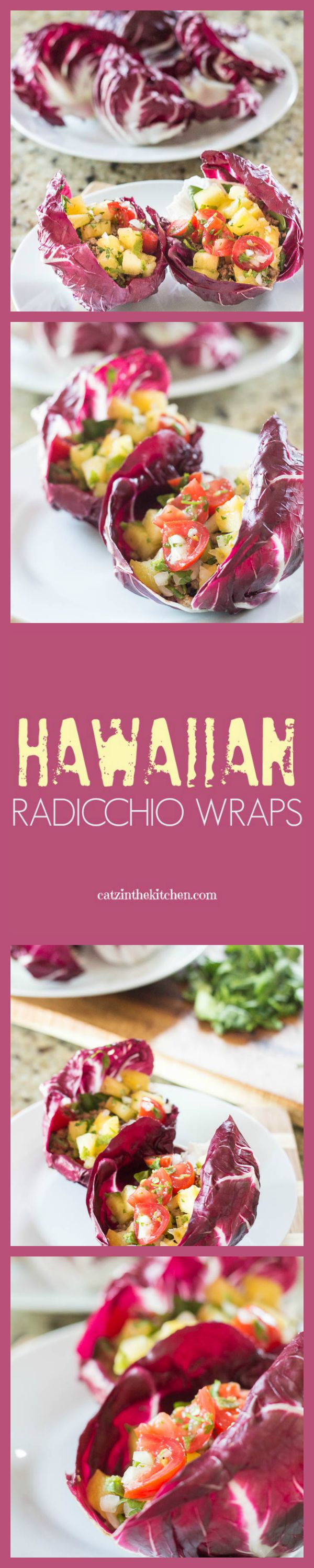 Hawaiian Radicchio Wraps | Catz in the Kitchen | catzinthekitchen.com #wraps