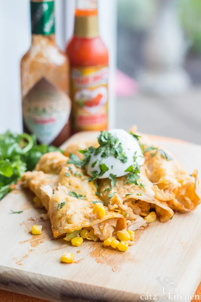 Red Chicken Enchiladas | Catz in the Kitchen | catzinthekitchen.com | #enchiladas