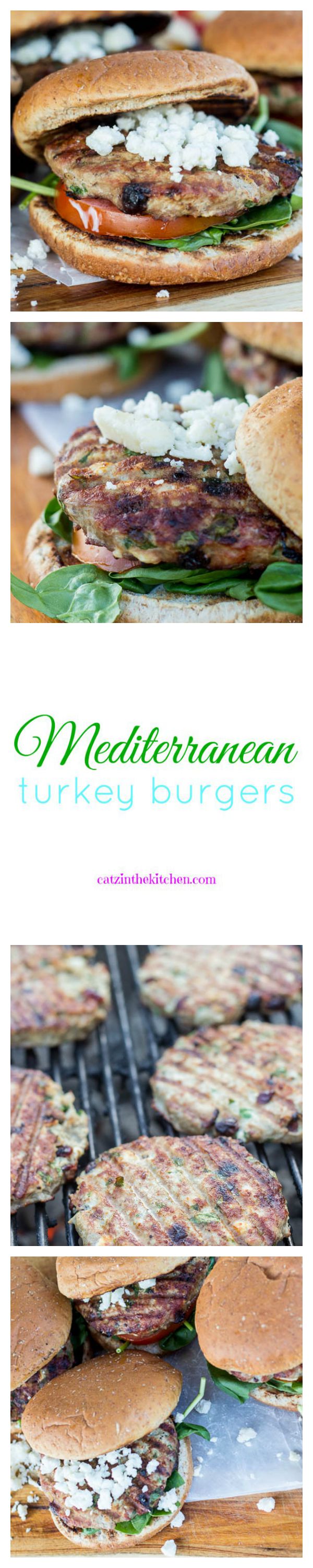 Mediterranean Turkey Burgers | Catz in the Kitchen | catzinthekitchen.com | #burgers