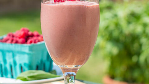 Raspberry & Basil Smoothie - Catz in the Kitchen