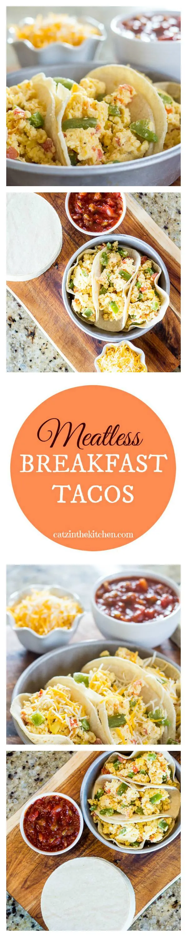 Meatless Breakfast Tacos | Catz in the Kitchen | catzinthekitchen.com | #breakfast