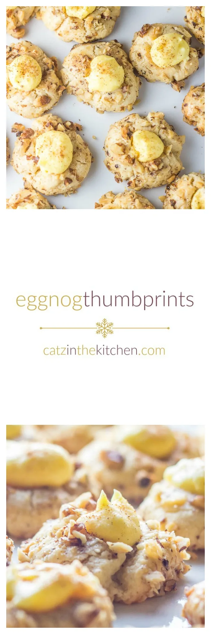 Eggnog Thumbprints | Catz in the Kitchen | catzinthekitchen.com | #cookies #eggnog #Christmas