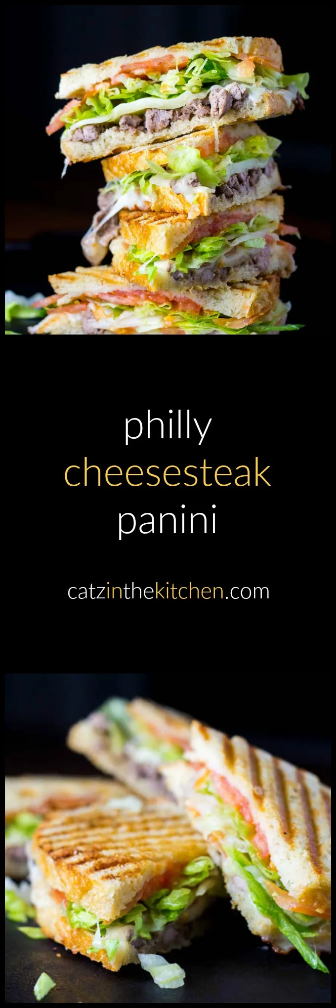 Philly Cheesesteak Panini | Catz in the Kitchen | catzinthekitchen.com | #philly #cheesesteak #panini #recipe