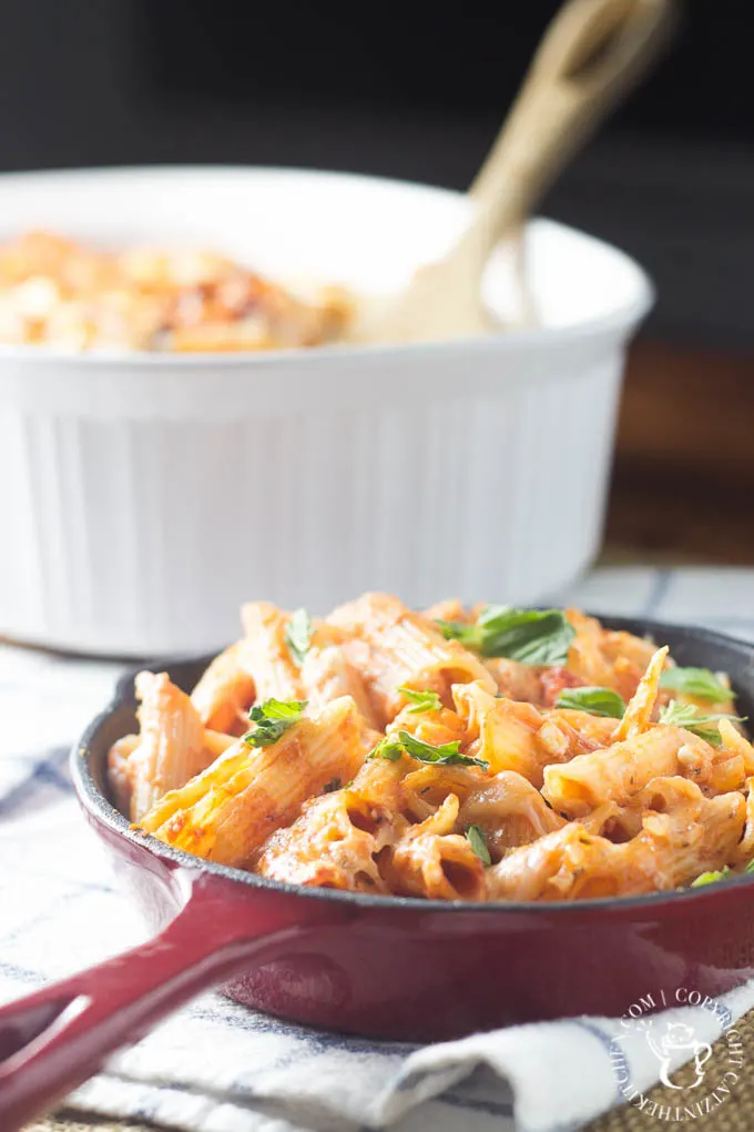 Skinny Three Cheese Penne | Catz in the Kitchen | catzinthekitchen.com | #Pasta #NewYears #Recipe #Penne #Healthy