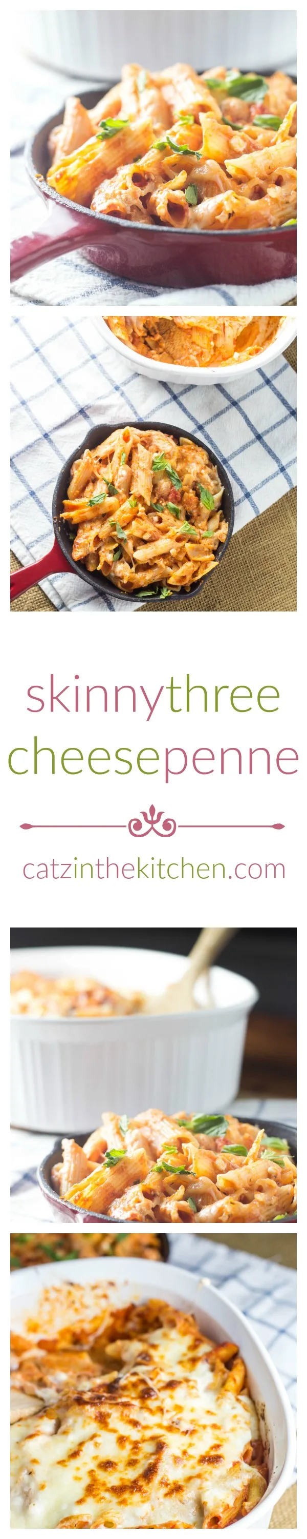 Skinny Three Cheese Penne | Catz in the Kitchen | catzinthekitchen.com | #Pasta #NewYears #Recipe #Penne #Healthy