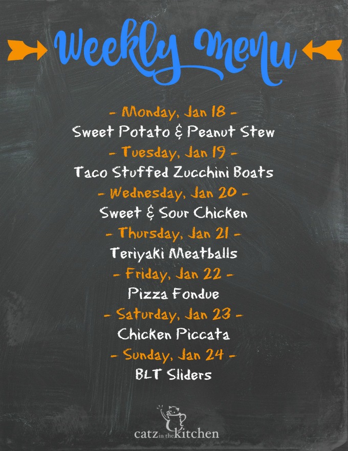 Weekly Menu | Catz in the Kitchen | catzinthekitchen.com | #menu #mealplan