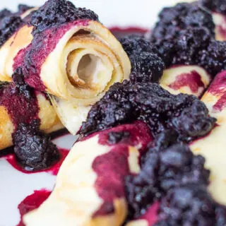 Savory Black Raspberry Goat Cheese Crêpes