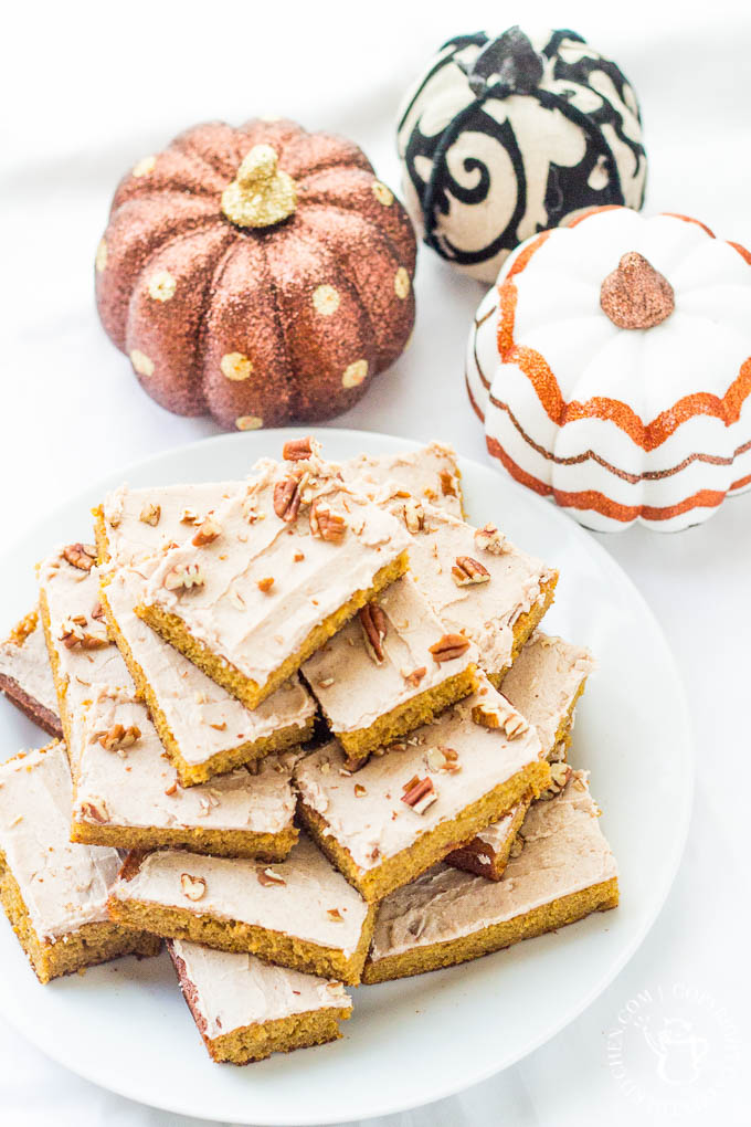If you’re one of those autumn enthusiasts who just can’t wait to get fall started, then this recipe for Pumpkin Spice Bars was made for you!